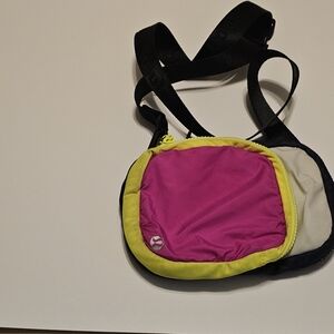 Lululemon athletica Pink and Yellow Women's Crossbody Bag
